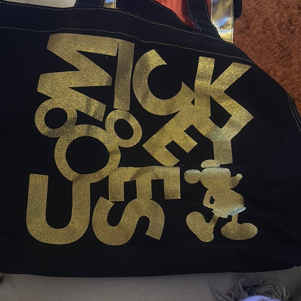 Disney Black Tote with Gold Mickey Design